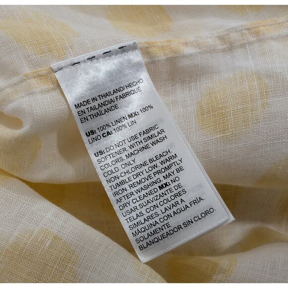 Chico's Tunic Top Yellow White Polka Dot Print Pullover Linen Misses Size 3 XL - Picture 6 of 6